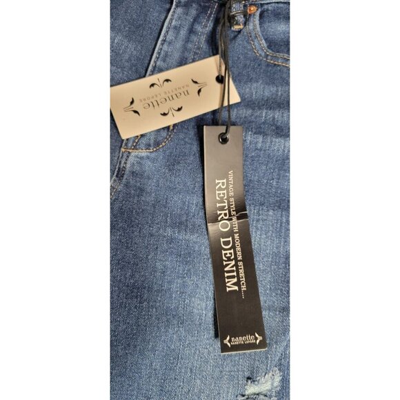 Nanette Lepore Pants Blue SZ 4 Jolie Super High Rise Taper Retro Denim LJ7727MAD - Picture 2 of 11